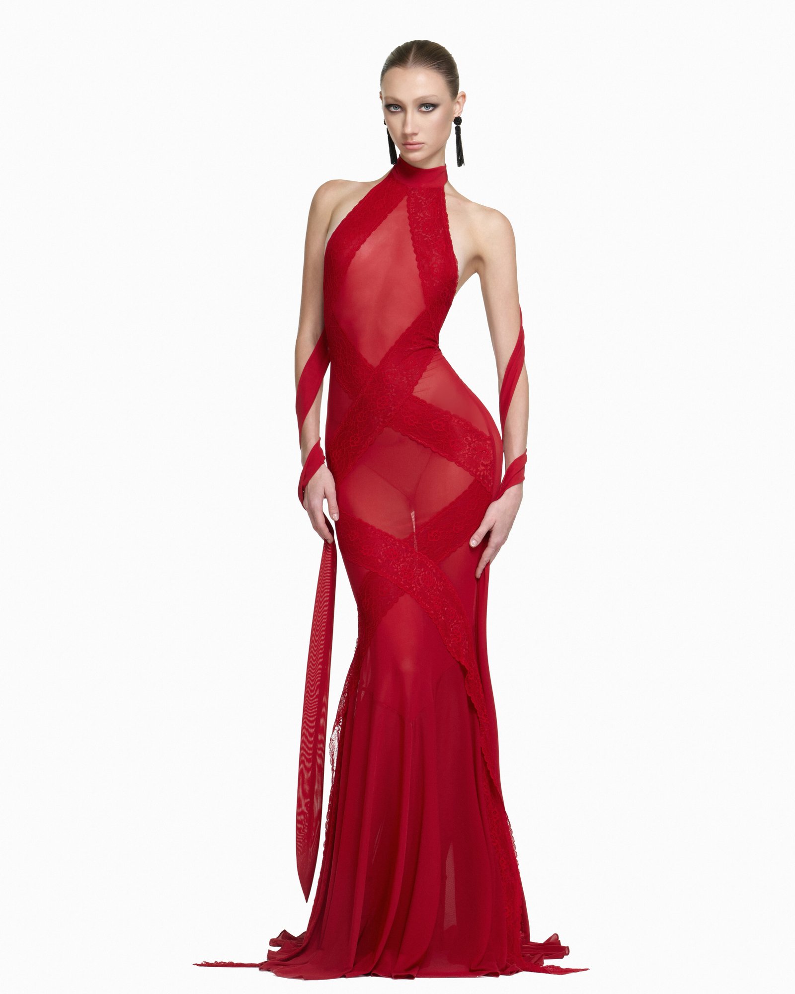 SLICK DRESS ( RED )